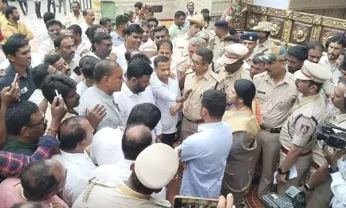 MLA and supporters staged protest alleging DCs dictatorship