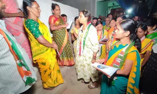 Khairatabad Congress candidate campaigns six guarantees