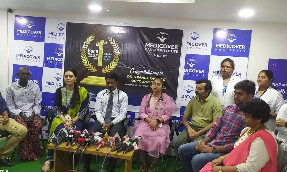 Doctors of Medicover Cancer Institute speaking to the media in Nellore