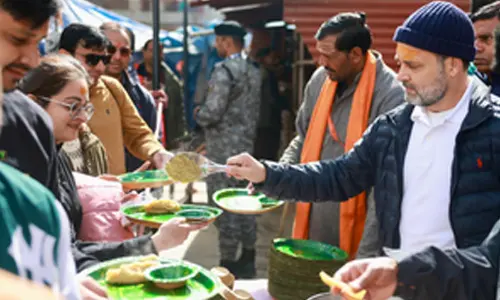 Rahul offers prayers to Adi Shankaracharya, serves food at langar in Kedarnath on day 2 of his visit