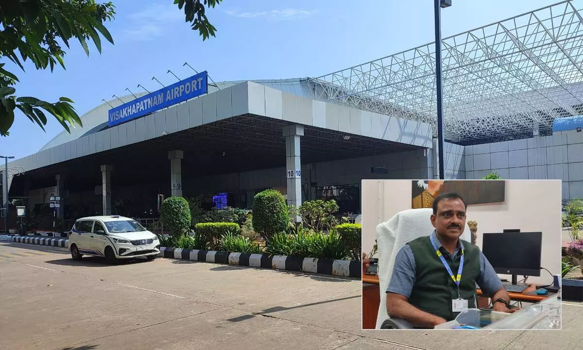 A view of Visakhapatnam Airport and Visakhapatnam Airport Director S Raja Reddy