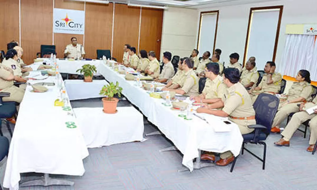 District Special Enforcement Officer A Rajendra addressing a review meeting in Sri City on Monday