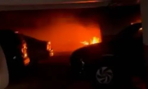 16 cars, two bikes go up in smoke in Mumbai high-rise parking lot fire
