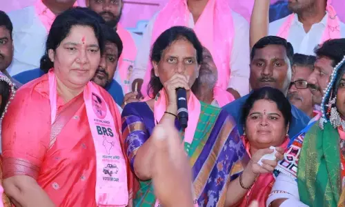 Sabitha supporters brave torrential rain