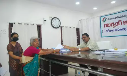 82-year-old elderly woman files nomination in Jagityal to highlight her plight