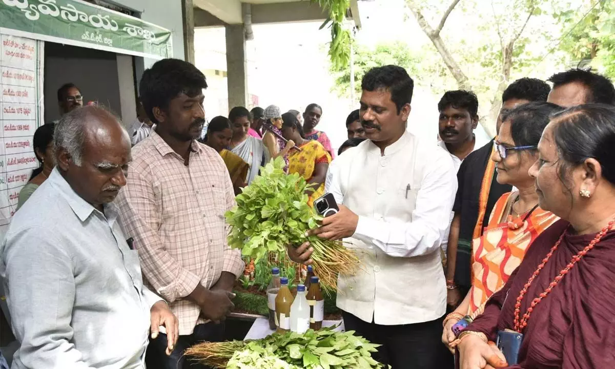 NTR district collector S Dilli Rao participating in the Rythu Bharosa programme in Vijayawada on Tuesday
