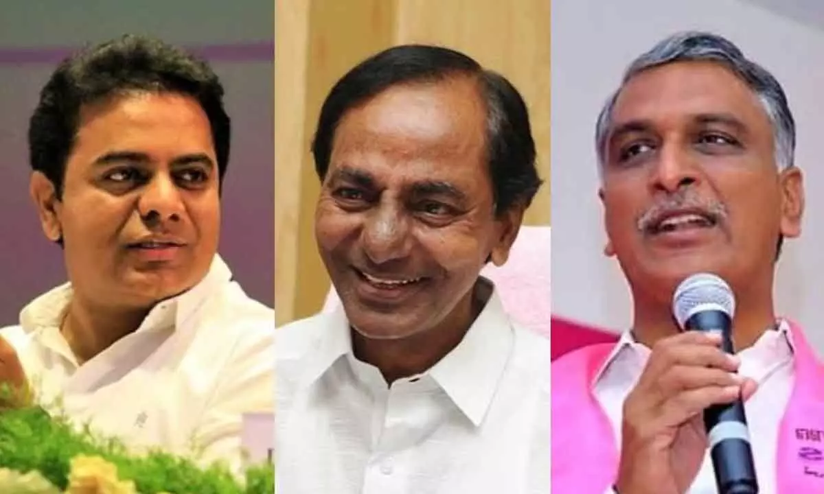 KCR, KTR and Harish to file nominations today