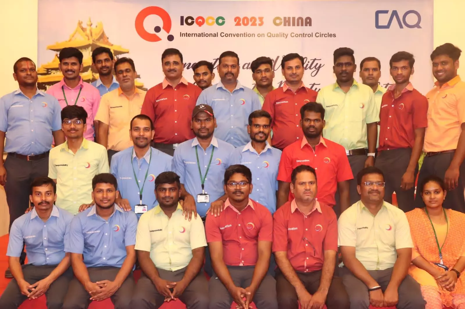 Members of Amara Raja teams which won awards at International Convention.