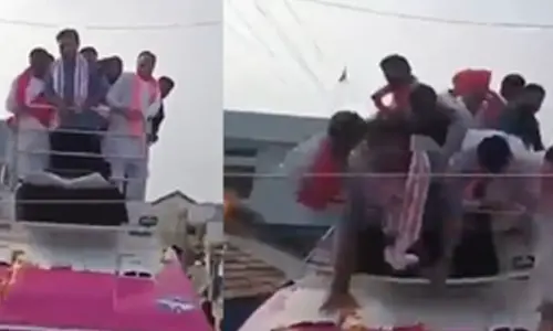 Narrow escape for KTR during election rally