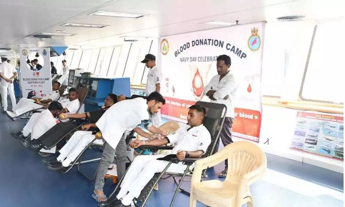 150 donate blood onboard INS Shakti