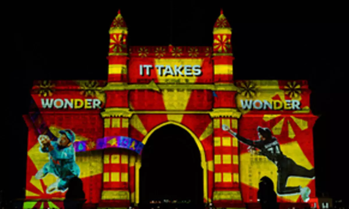 ICC, BCCI showcase special 3D projection of 2023 World Cup moments on Gateway of India