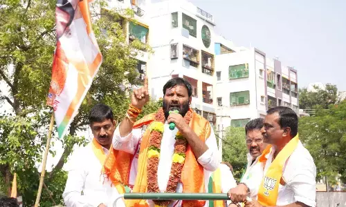 Kuna Srisailam Goud files nomination for Quthubullapur amidst huge rally