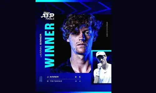 Sinner earns opening win in Turin