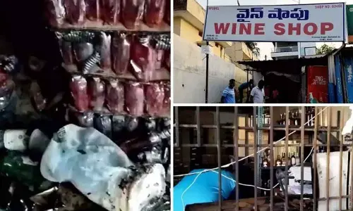 Man sets wine shop on fire in Vizag