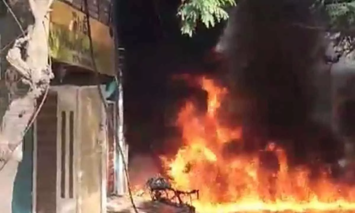 Nampally fire mishap: People complain of burning eyes & headache; road turns sticky