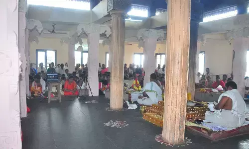 Chandi homam being organised at Sri Durga Malleswara Swamy temple atop Indrakeeladri on Monday