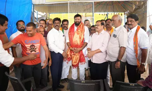 Quthubullapur BJP candidate Kuna Srisailam Goud campaigns in Kompally