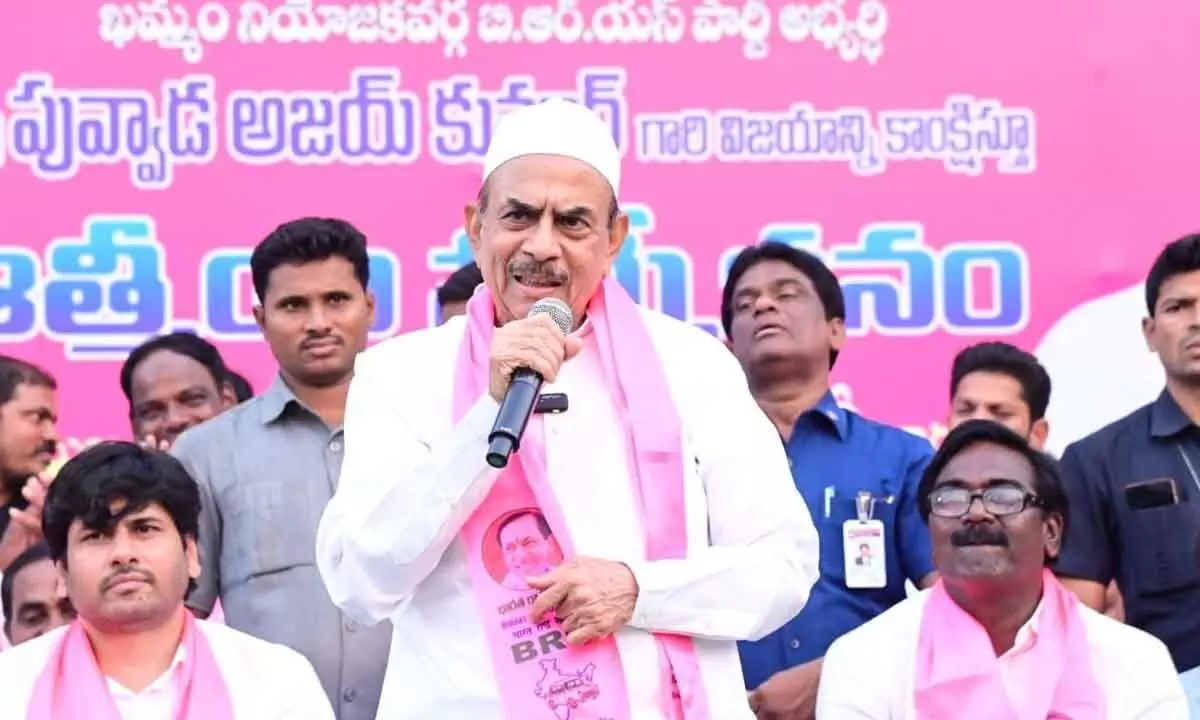 Home Minister, Md Mahmood Ali speaking at an election campaign in Khammam on Thursday