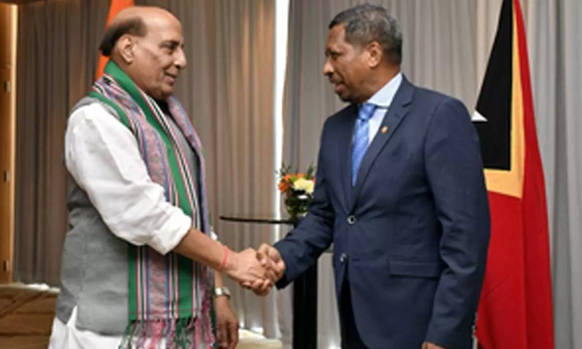 Rajnath Singh holds bilateral meeting with Timorese counterpart