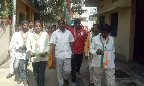 Secunderabad Cantonment Congress candidate Venela held road show at Regimental Bazar