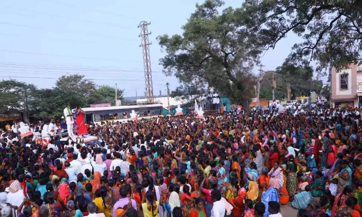 Rangareddy: Massive turnout for Palamuru Vishnuvardhan Reddy rally