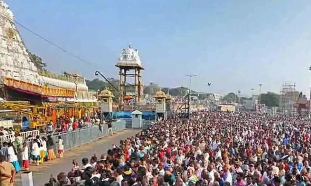 Devotees rush increases at Tirumala on Sunday to take 24 hours for Sarvadarshans
