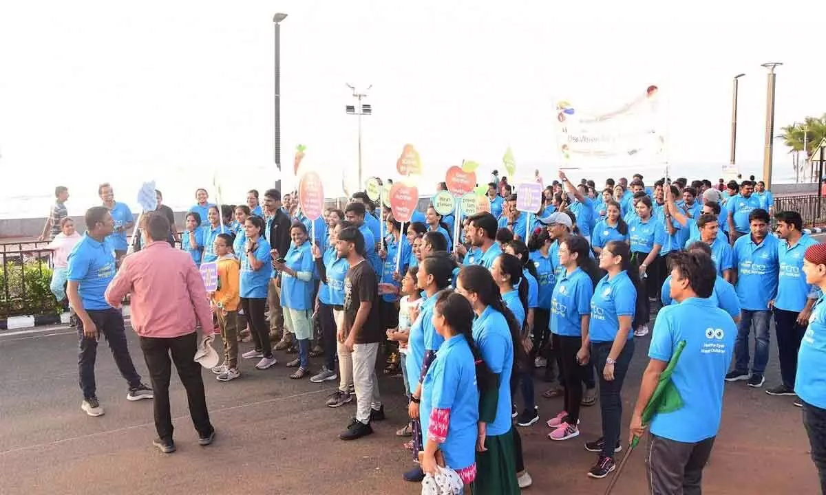Visakhapatnam: Walk held to create awareness on refractive errors in kids