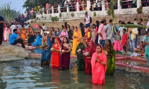 Hyderabad: City glows in Chhath Puja gloryas devotees worship solar god