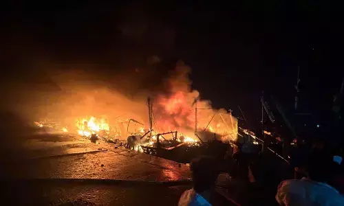 CM orders probe: Visakha fishing harbour fire mishap