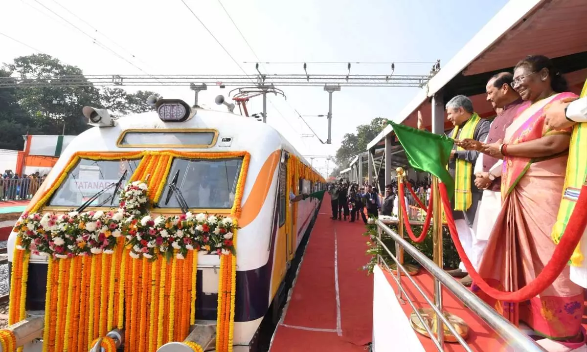 Prez takes inaugural train trip to village close to birthplace