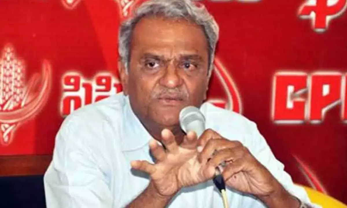 CPIs Narayana urges Chief Minister to assist drought effected people in AP