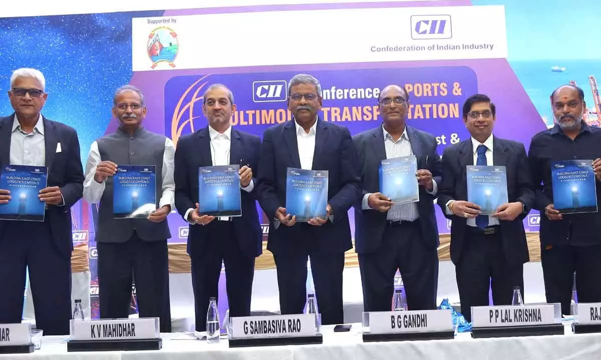 CII members and industry experts releasing a report during the conference held in Visakhapatnam
