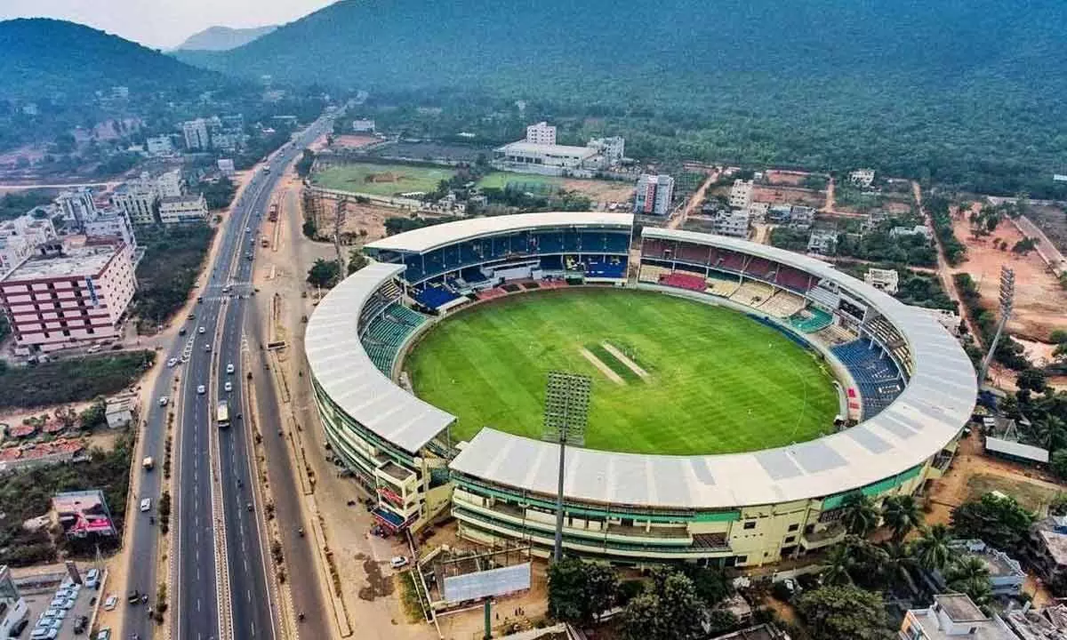 Visakhapatnam: Police makes security arrangements at YSR stadium for IND vs AUS T20