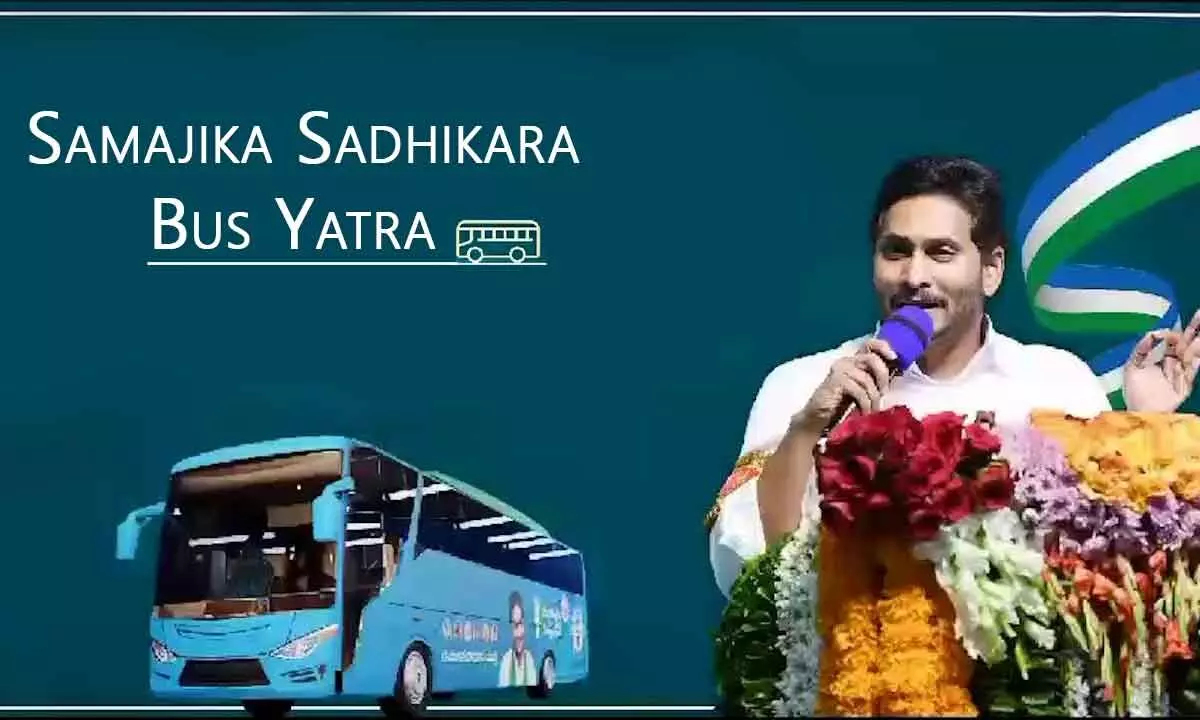 YSRCPs Samajika Sadhikara Bus Yatra to take place in Vizag, Nandyal and Prakasam today