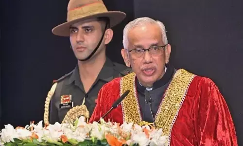 Governor Abdul Nazeer addressing 42nd convocation of Sathya Sai Institute of Higher Learning in Puttaparthi on Wednesday