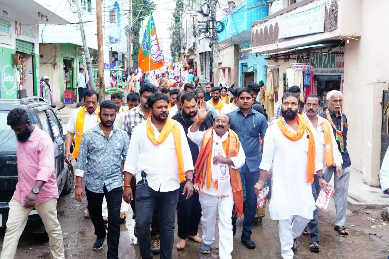 Kukatpally Jana Sena candidate conducts Padayatra in Bowenpally Division