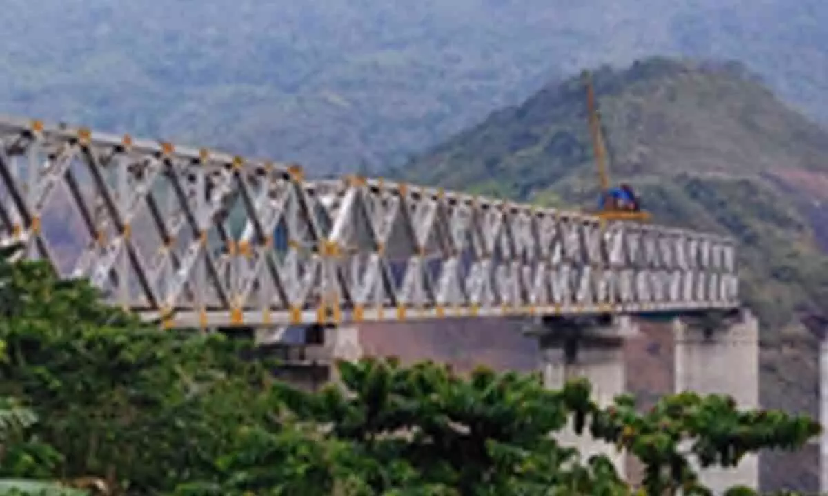 Work for world’s tallest pier railway bridge, part of Manipur rail project, nearing end