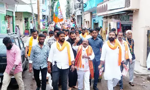 Kukatpally Jana Sena candidate conducts Padayatra in Bowenpally Division