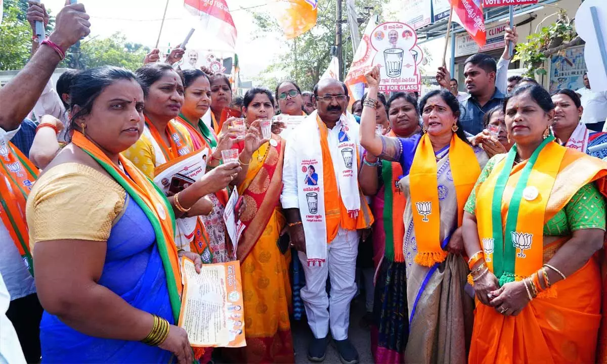 BJP-Janasena candidate in Kukatpally campaigns in KPHB