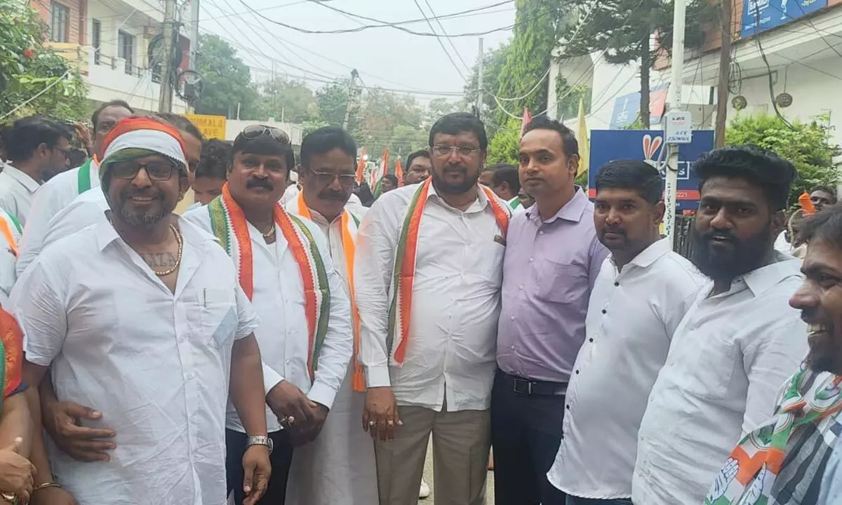 Secunderabad Cantonment Congress candidate Venela held roadshow in Vasavi Nagar