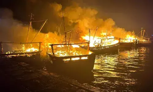 Police retrieves CCTV footage, intensifies probe on fire accident at vizag fishing harbour