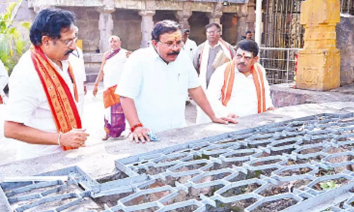 Endowments Commissioner inspects development works at Srisailam