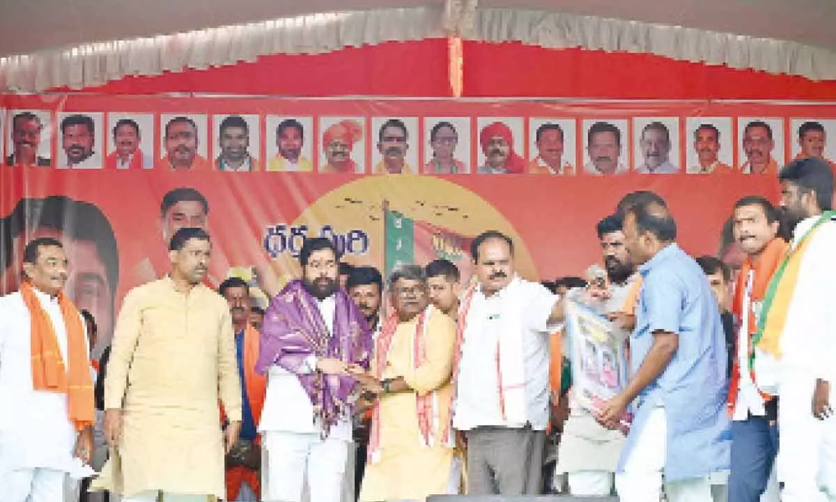 TRS, Congress changed names not their games, charges Eknath Shinde