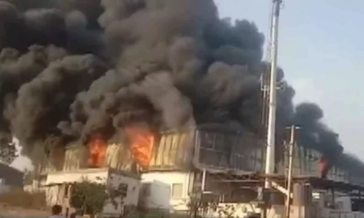 Fire breaks out at thermocol company in Shamshabad