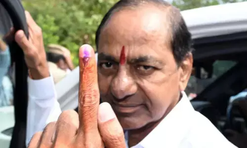 Telangana CM K Chandrashekar Rao casts vote in native village