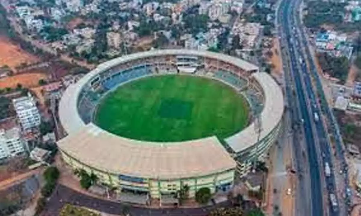 A view of ACA–VDCA International Cricket Stadium in Visakhapatnam