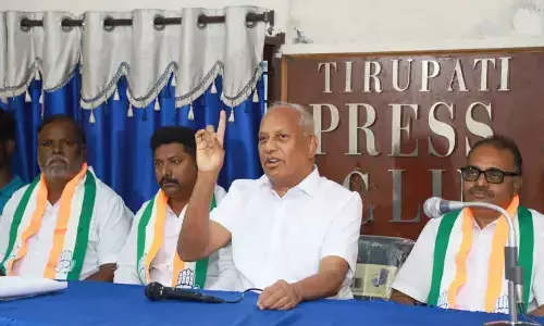 Congress leader and former Union Minister Dr Chinta Mohan speaking to the media in Tirupati on Saturday