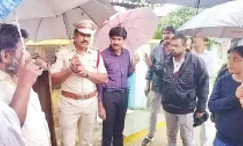 Joint Collector DJ Balaji inspecting rain-affected village in Vakadu on Sunday
