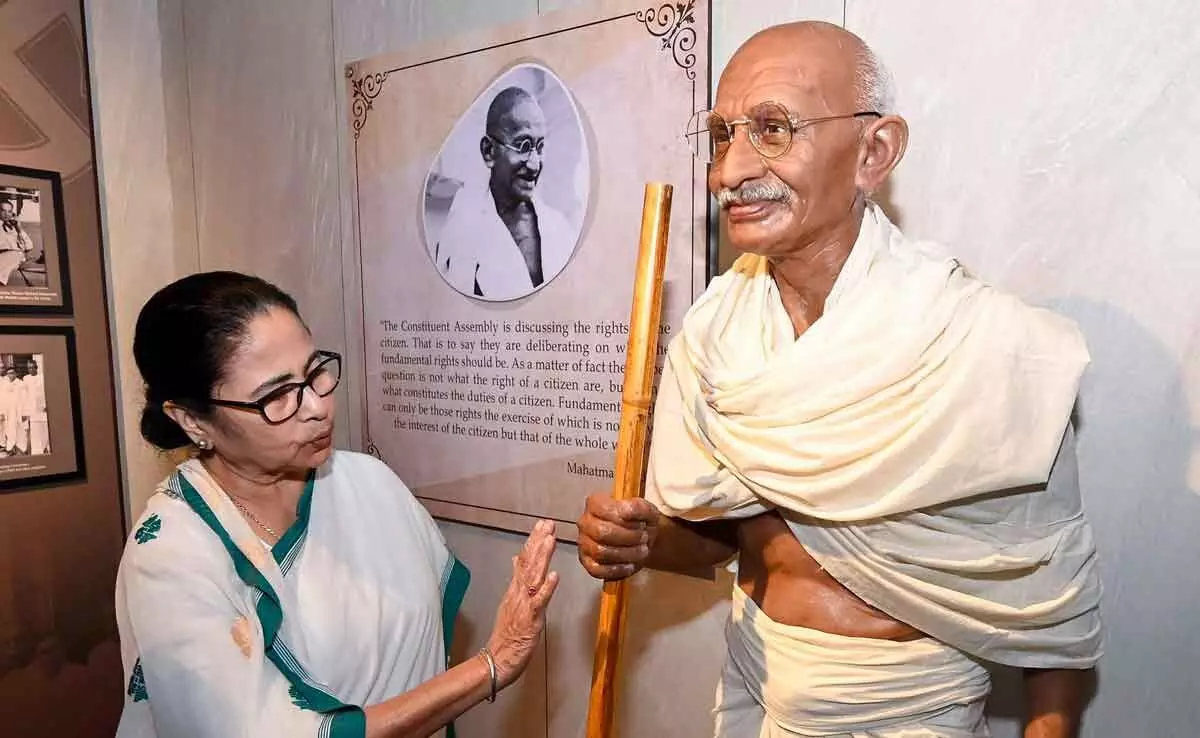 West Bengal Chief Minister Mamata Banerjee during the inauguration of a museum at the Platinum Jubilee Memorial building of West Bengal Legislative Assembly, in Kolkata, Monday