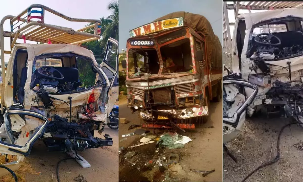 Four Killed, One Seriously Injured in Head-On Collision Between Tata Ace and Truck